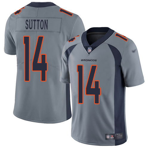 Men Denver Broncos #14 Courtland Sutton Limited Silver Inverted Legend Football NFL Jersey->denver broncos->NFL Jersey